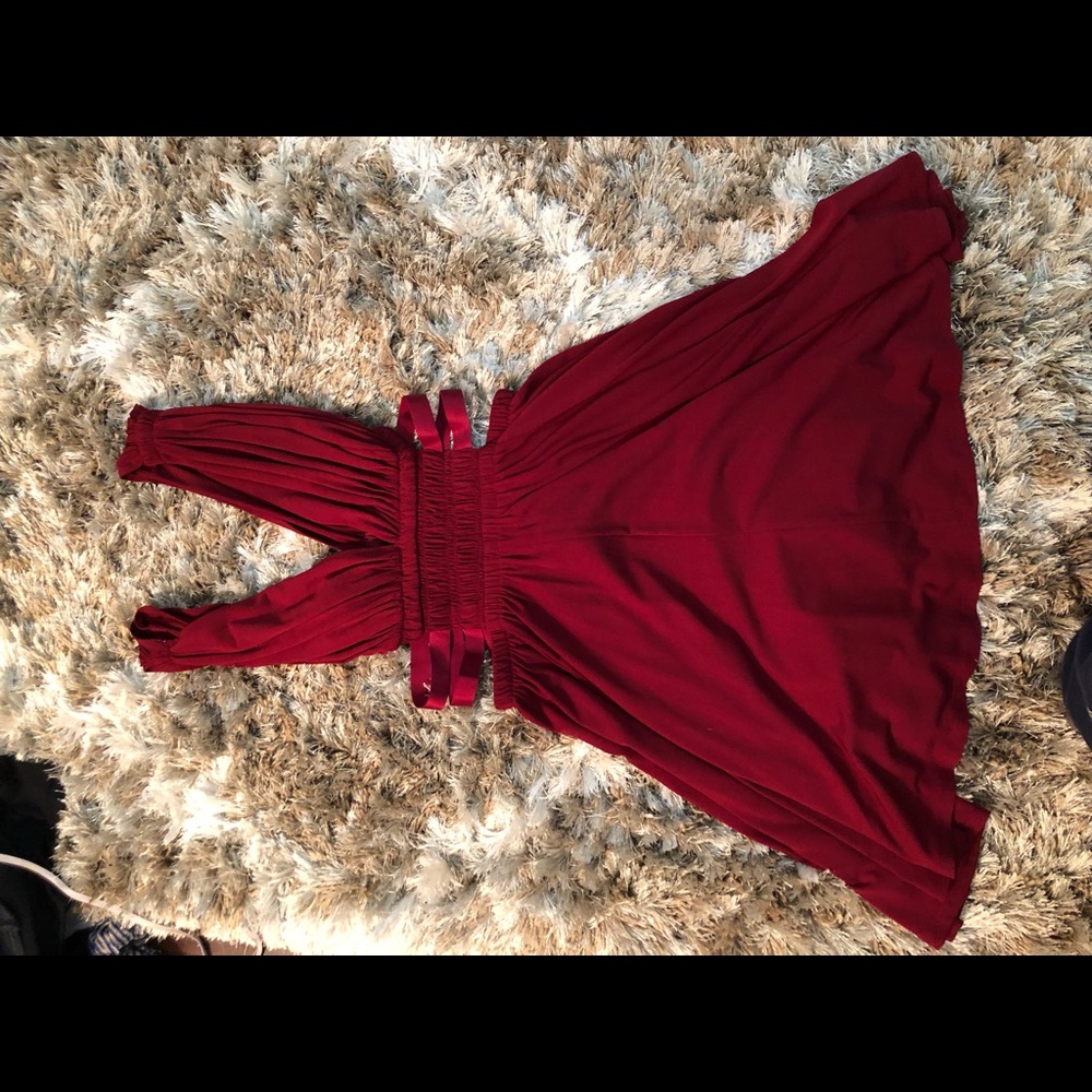 Red party dress